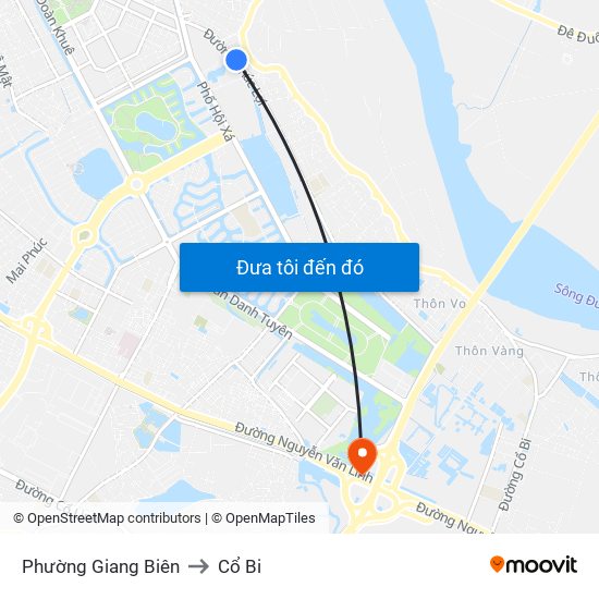 Phường Giang Biên to Cổ Bi map