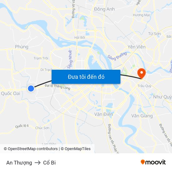 An Thượng to Cổ Bi map