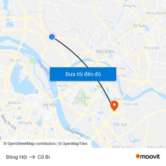 Đông Hội to Cổ Bi map