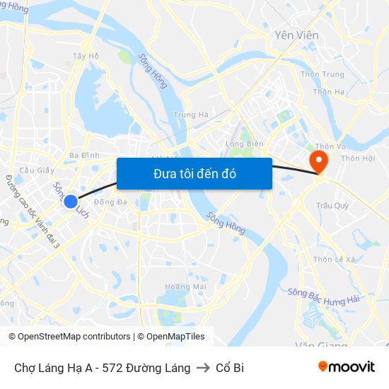 Chợ Láng Hạ A - 572 Đường Láng to Cổ Bi map