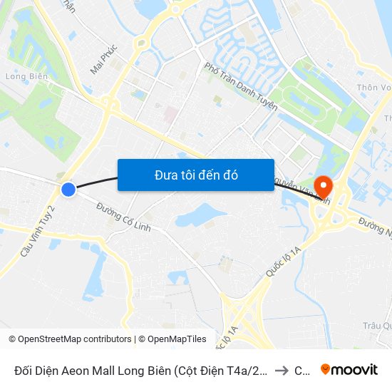 Đối Diện Aeon Mall Long Biên (Cột Điện T4a/2a-B Đường Cổ Linh) to Cổ Bi map