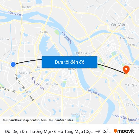 Đối Diện Đh Thương Mại - 6 Hồ Tùng Mậu (Cột Sau) to Cổ Bi map