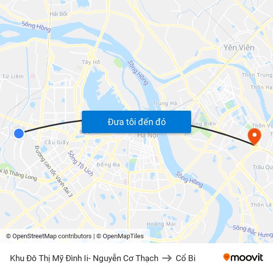 Khu Đô Thị Mỹ Đình Ii- Nguyễn Cơ Thạch to Cổ Bi map