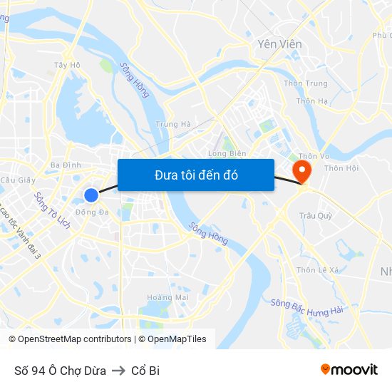 Số 94 Ô Chợ Dừa to Cổ Bi map