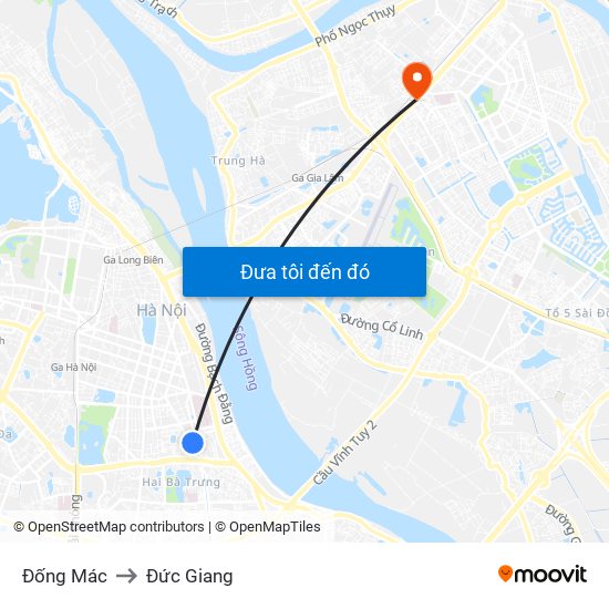 Đống Mác to Đức Giang map