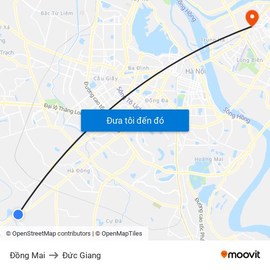 Đồng Mai to Đức Giang map
