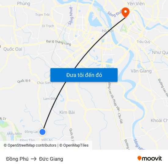 Đồng Phú to Đức Giang map