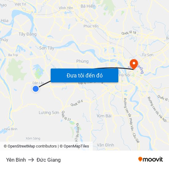 Yên Bình to Đức Giang map