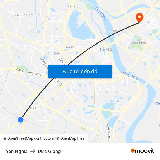 Yên Nghĩa to Đức Giang map