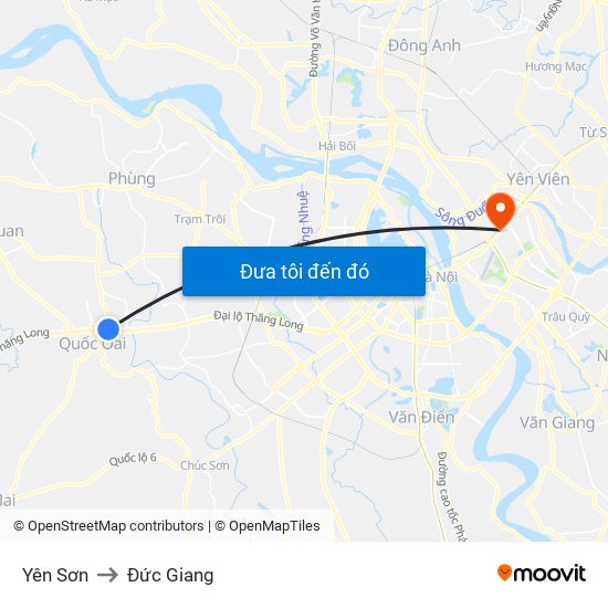 Yên Sơn to Đức Giang map
