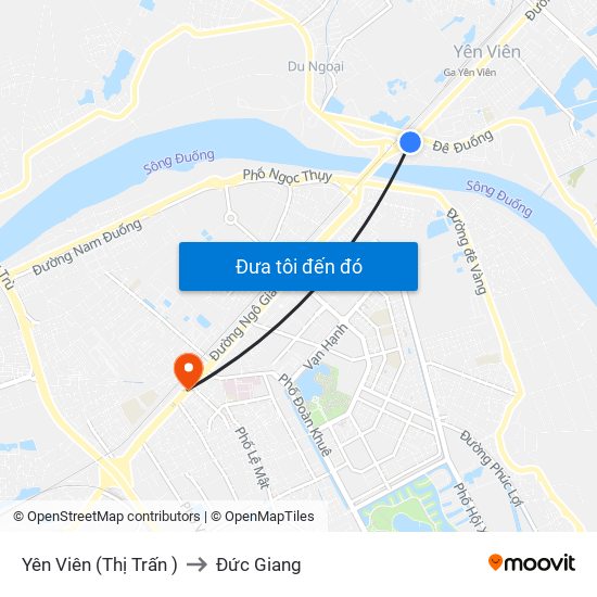 Yên Viên (Thị Trấn ) to Đức Giang map