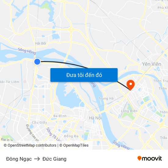 Đông Ngạc to Đức Giang map