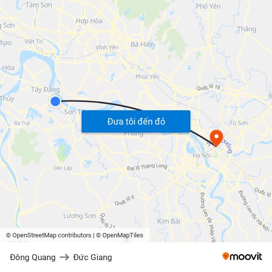 Đông Quang to Đức Giang map