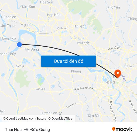 Thái Hòa to Đức Giang map