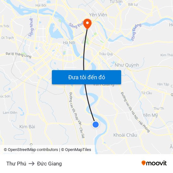 Thư Phú to Đức Giang map