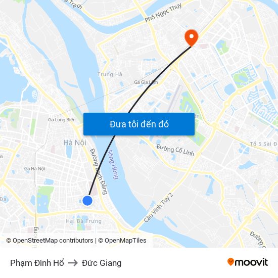 Phạm Đình Hổ to Đức Giang map