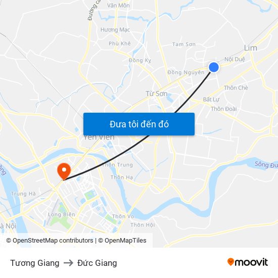 Tương Giang to Đức Giang map