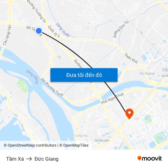Tầm Xá to Đức Giang map