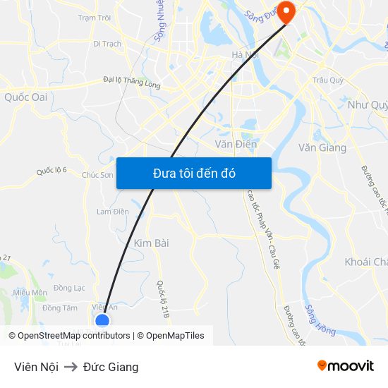 Viên Nội to Đức Giang map