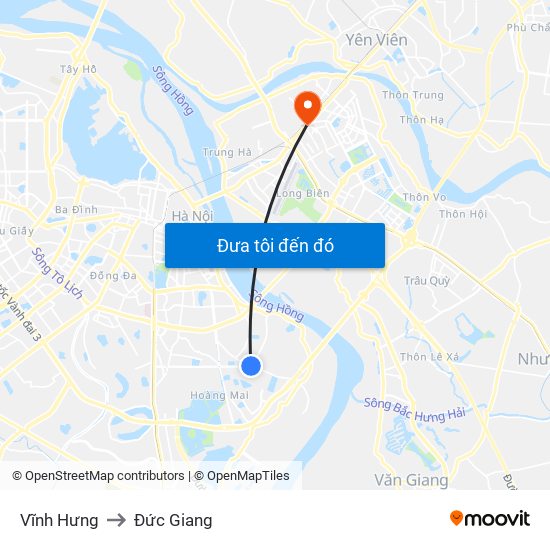 Vĩnh Hưng to Đức Giang map