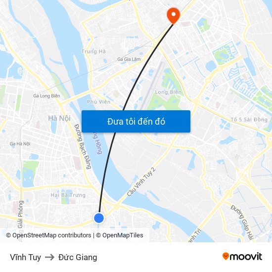 Vĩnh Tuy to Đức Giang map