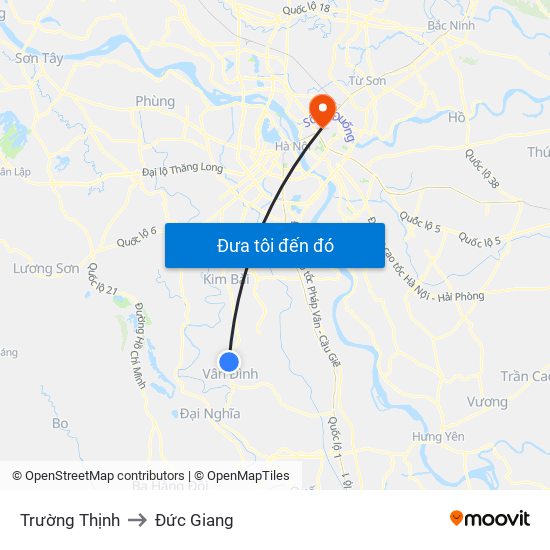 Trường Thịnh to Đức Giang map