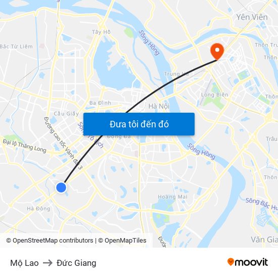 Mộ Lao to Đức Giang map