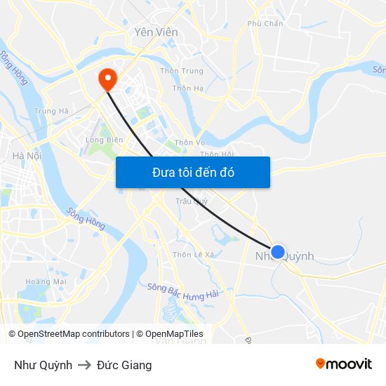 Như Quỳnh to Đức Giang map