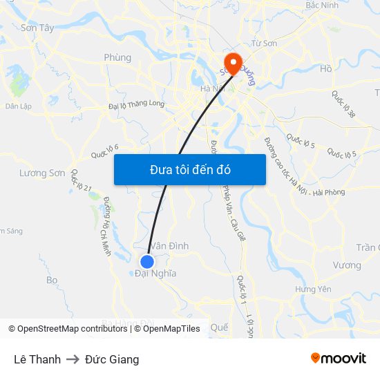 Lê Thanh to Đức Giang map