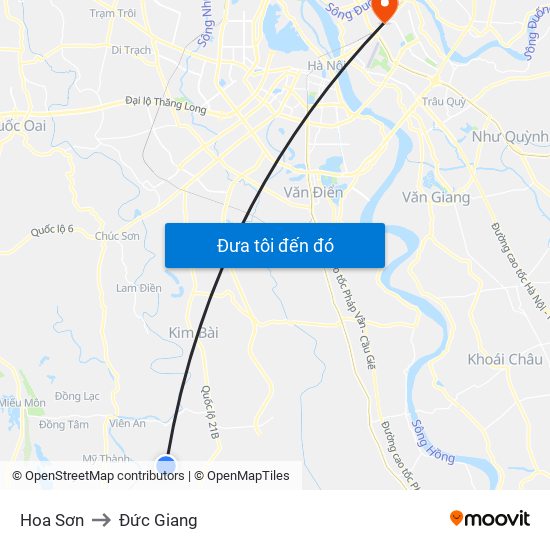 Hoa Sơn to Đức Giang map