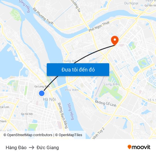Hàng Đào to Đức Giang map