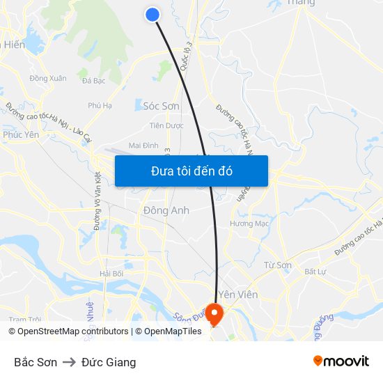 Bắc Sơn to Đức Giang map