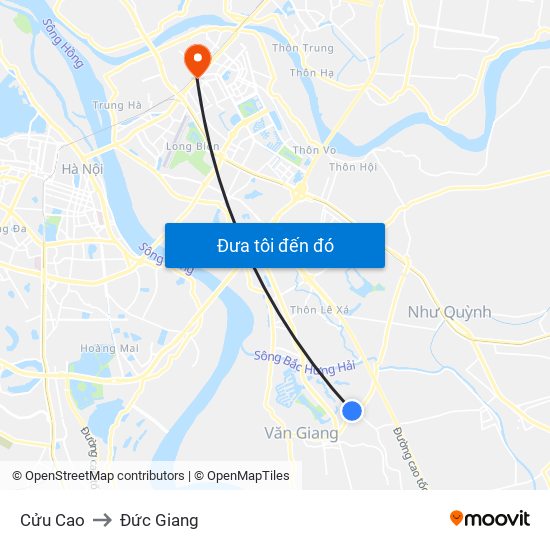 Cửu Cao to Đức Giang map