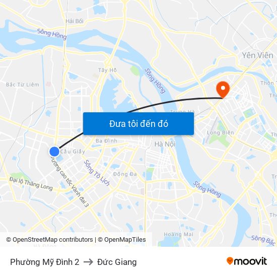 Phường Mỹ Đình 2 to Đức Giang map