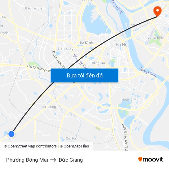 Phường Đồng Mai to Đức Giang map
