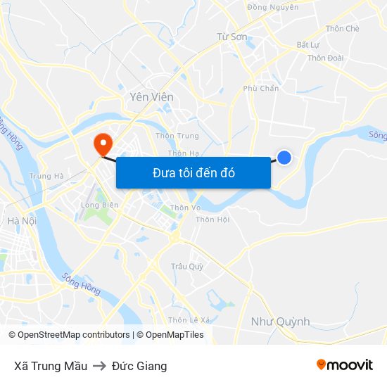 Xã Trung Mầu to Đức Giang map