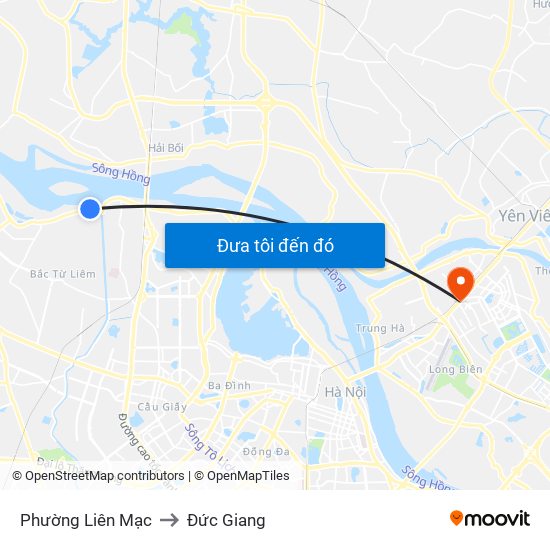 Phường Liên Mạc to Đức Giang map