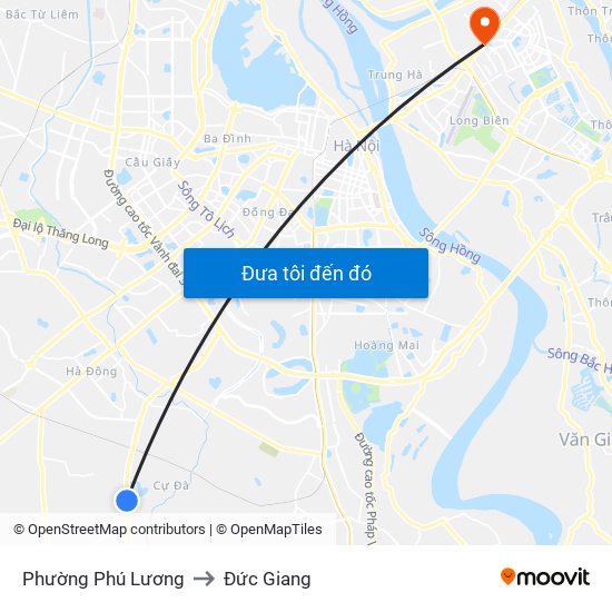 Phường Phú Lương to Đức Giang map