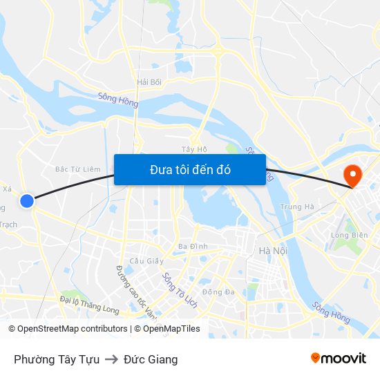 Phường Tây Tựu to Đức Giang map
