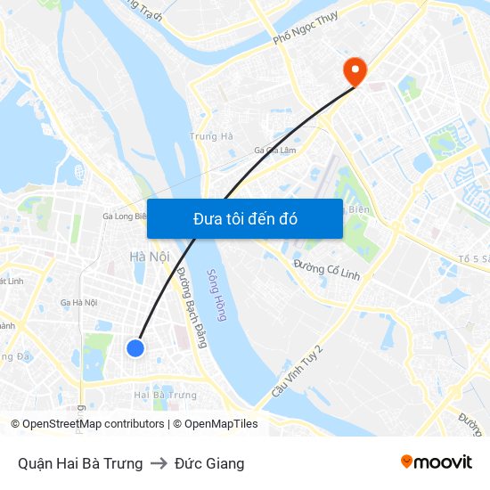 Quận Hai Bà Trưng to Đức Giang map