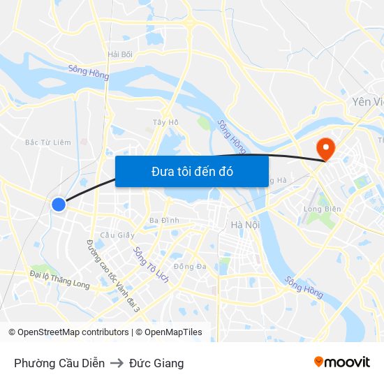 Phường Cầu Diễn to Đức Giang map