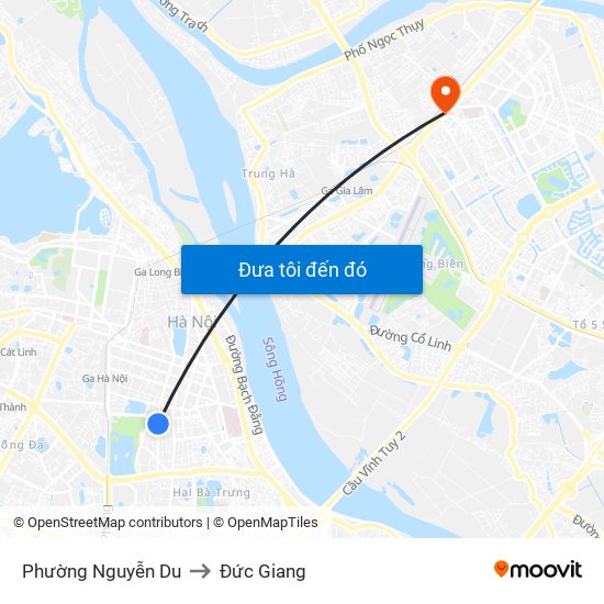 Phường Nguyễn Du to Đức Giang map