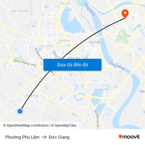 Phường Phú Lãm to Đức Giang map