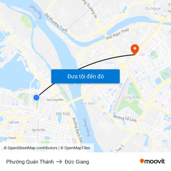 Phường Quán Thánh to Đức Giang map