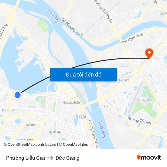 Phường Liễu Giai to Đức Giang map