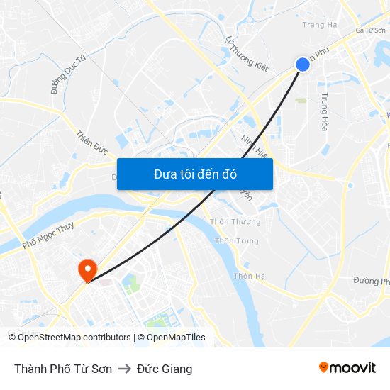 Thành Phố Từ Sơn to Đức Giang map