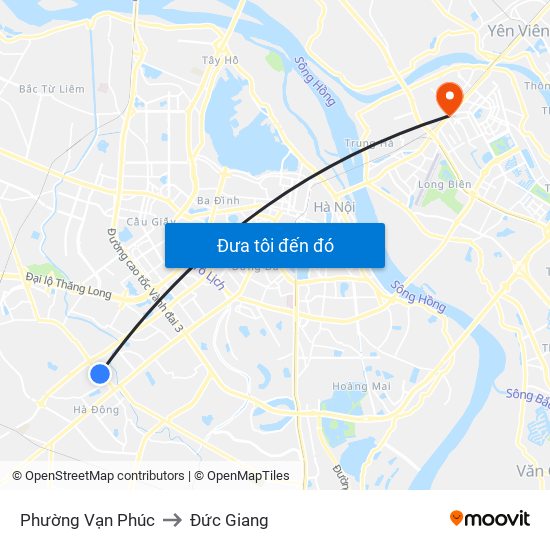 Phường Vạn Phúc to Đức Giang map