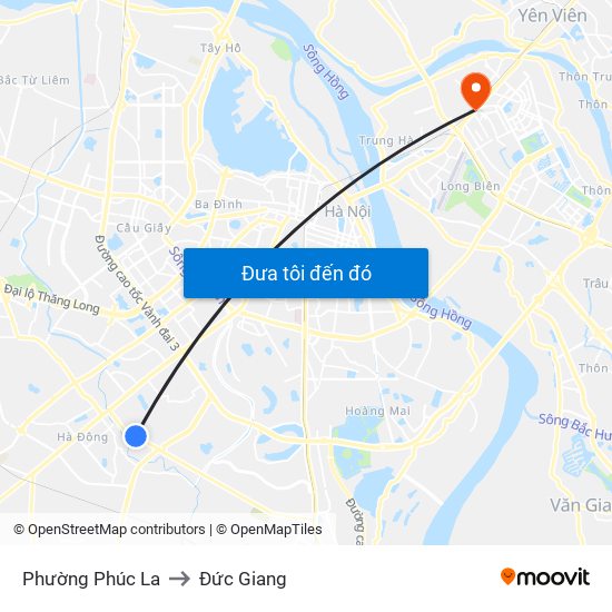 Phường Phúc La to Đức Giang map