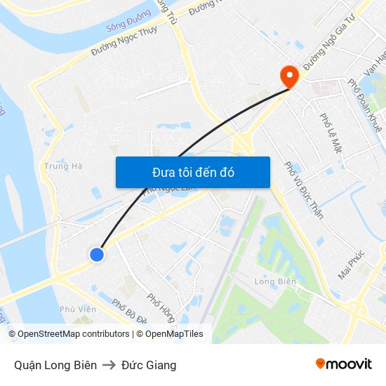 Quận Long Biên to Đức Giang map