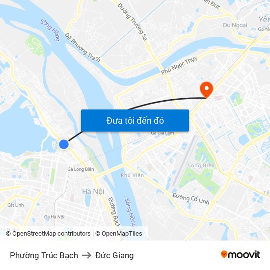 Phường Trúc Bạch to Đức Giang map
